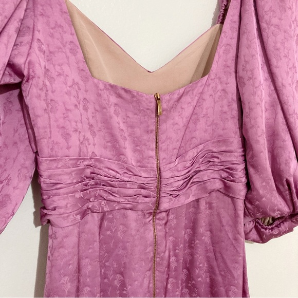 Johanna Ortiz Midnight Promises Satin Jacquard Pink Mini Dress Size 6 - Picture 11 of 14